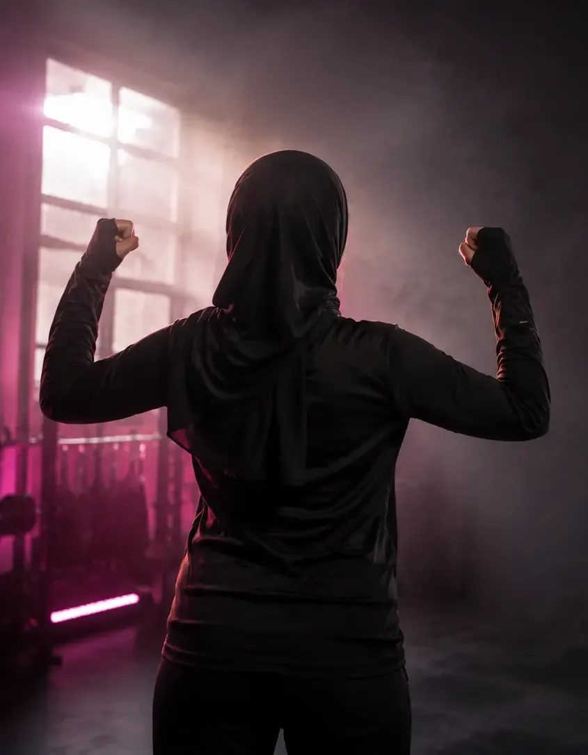 Femme sportive célébrant sa progression